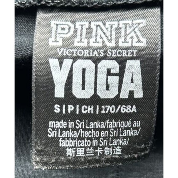 Victoria's Secret PINK Leggings S Yoga Mesh Black Crop Pocket Workout Stretchy - Picture 5 of 7